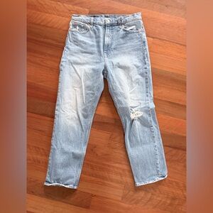 GAP Sky High Cheeky Straight Jeans in Light Blue